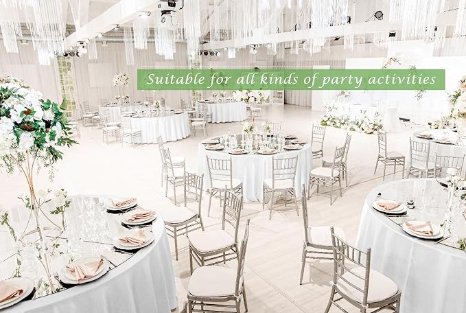 12 Pack Round Tablecloth 120 inch White Table cloths for Round Tables,Stain and Wrinkle Resistant Washable Polyester Tablecloths White Table Cloth 120 Inch Table Cloth for Wedding Party Birthday - Image 6
