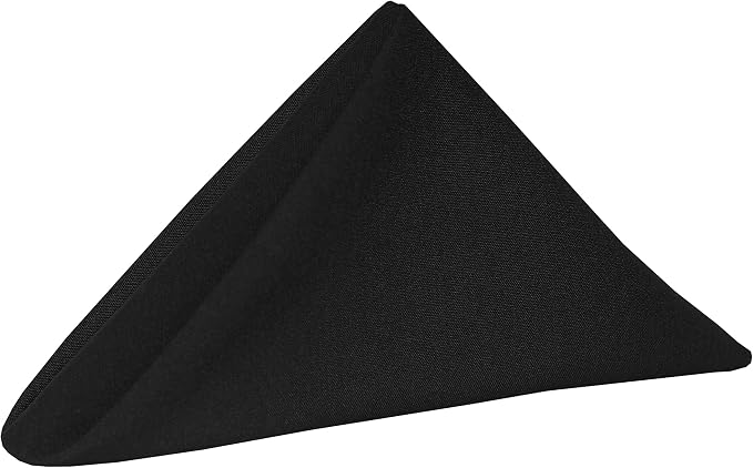 Ultimate Textile 17x17-Inch Cotton-Feel Cloth Napkins, Black, Set of 120 | Bulk Case of 10 Dozen, Square, 100% Spun Polyester Fabric, MJS-Spun Construction, Cotton-Like Hand, Machine Washable by UltimateTextile