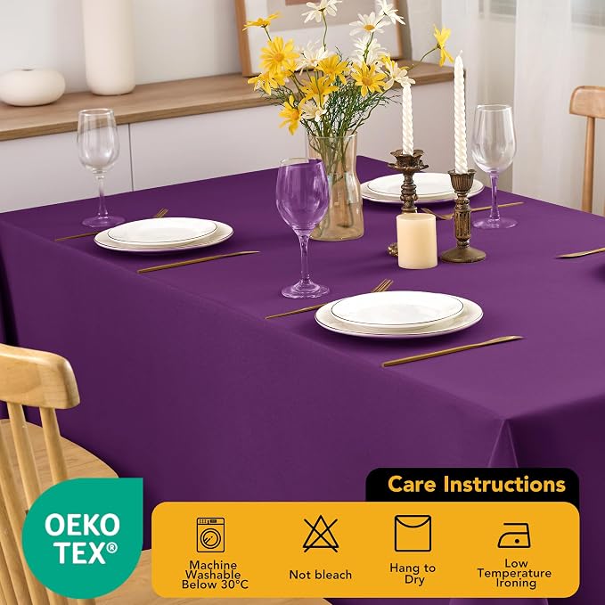 10-Pack Purple Tablecloths for Rectangle Tables, 70 x 120 Inches | Stain-Resistant Polyester Fabric for 6 Foot Tables - Washable Table Covers for Weddings, Banquets, Birthday Parties, Events - Image 7
