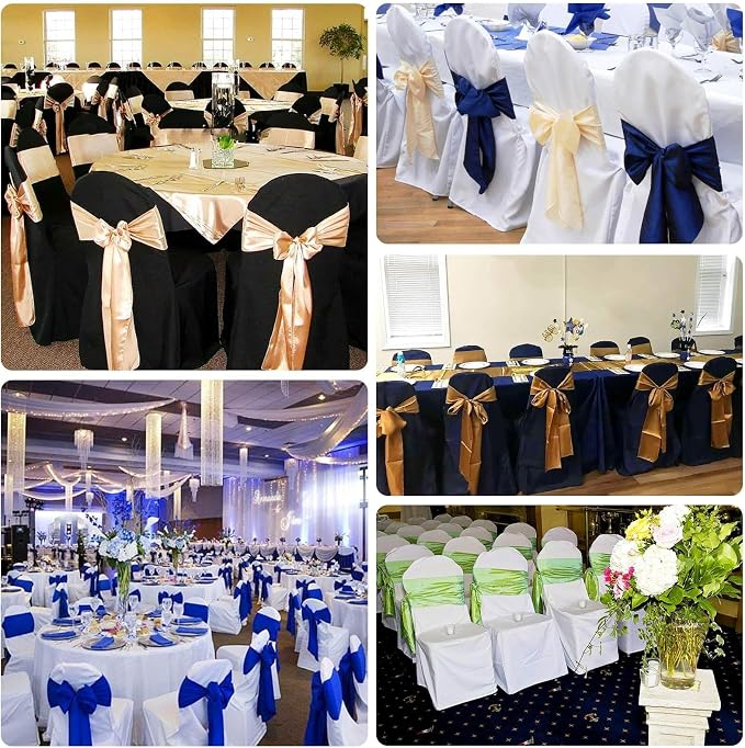 Efavormart 20 PCS Round Top Black Polyester Banquet Chair Covers Linen Dinning Chair slipcover for Wedding Party Event Catering - Image 5