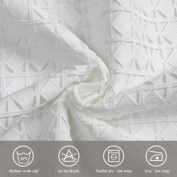 Majestic Giftware Polyester Tablecloths for Rectangle Tables - White Lace | (70/180) - TC1726UL Diamond-Unlined Design Dining Table Cover | Decorative Washable Tablecloth for Home, Kitchen, Dining - Image 5