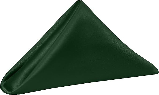 Ultimate Textile 17x17-Inch Square Satin Cloth Napkins, Hunter, Set of 60 by UltimateTextile