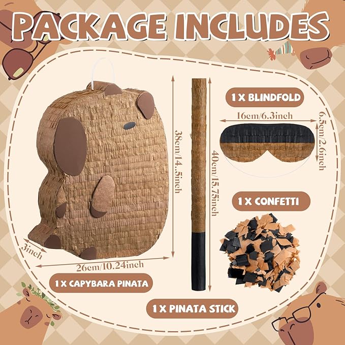 Capybara Piñata Capybara Themed Animal Piñata for Fiesta Party Supplies Christmas Festivals Holiday Photo Props Fiesta Party Supplies, Birthday Centerpiece Decor