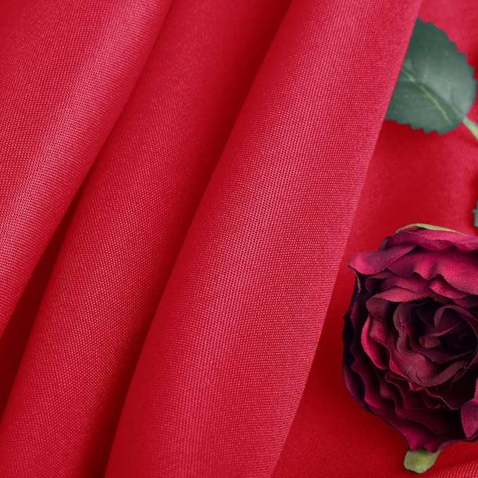 Ascoza 2pack 132 Inch Red Round Tablecloth in Washable Polyester Fabric for Wedding/Banquet/Restaurant/Parties… - Image 2