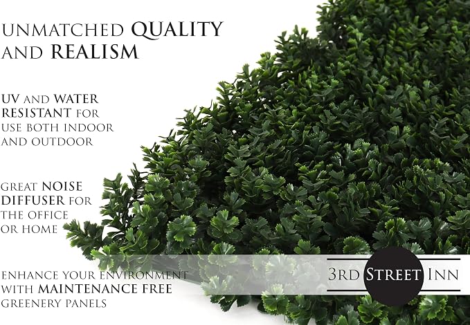 3rd Street Inn Artificial Greenery Wall Panels for Privacy - 12-Pack - Image 5