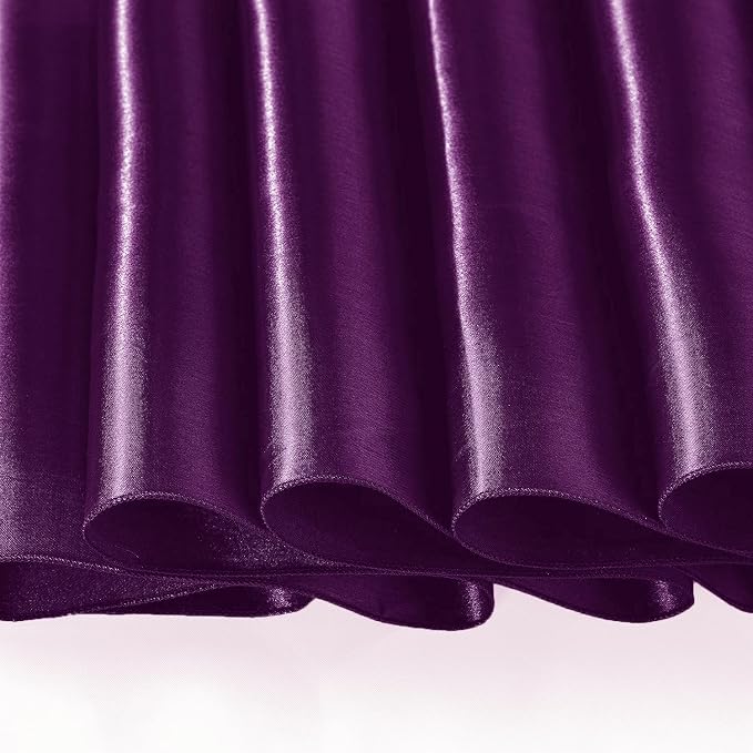 SI Pack of 10 Wedding 12 x 108 inch Satin Table Runner for Wedding, Decorations for Graduations, Engagements, Birthday Parties, Banquets, Runners fit Rectangle, Round Table - Eggplant - Image 7