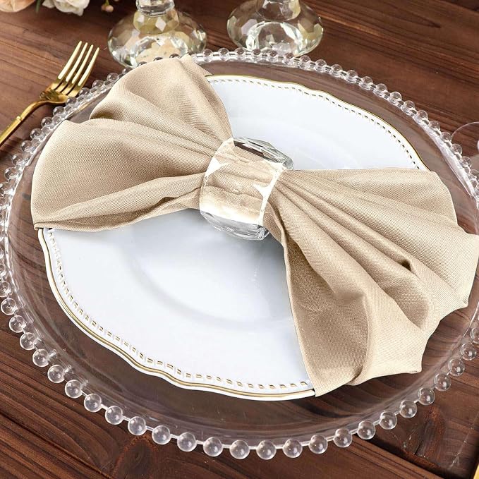 Tableclothsfactory Premium Pack of 25 Premium Nude 20" x 20" Washable Polyester Napkins Great for Wedding Party Restaurant Dinner Parties for Party & Decorations - Image 8