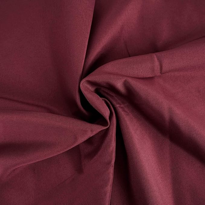 6 pcs 132 inch Burgundy Round Polyester Tablecloths Fabric Table Cover Linens | 132" Washable Fabric Table Cloth Covers for Party Wedding Reception Buffet Events Catering Dining Kitchen Dining - Image 4