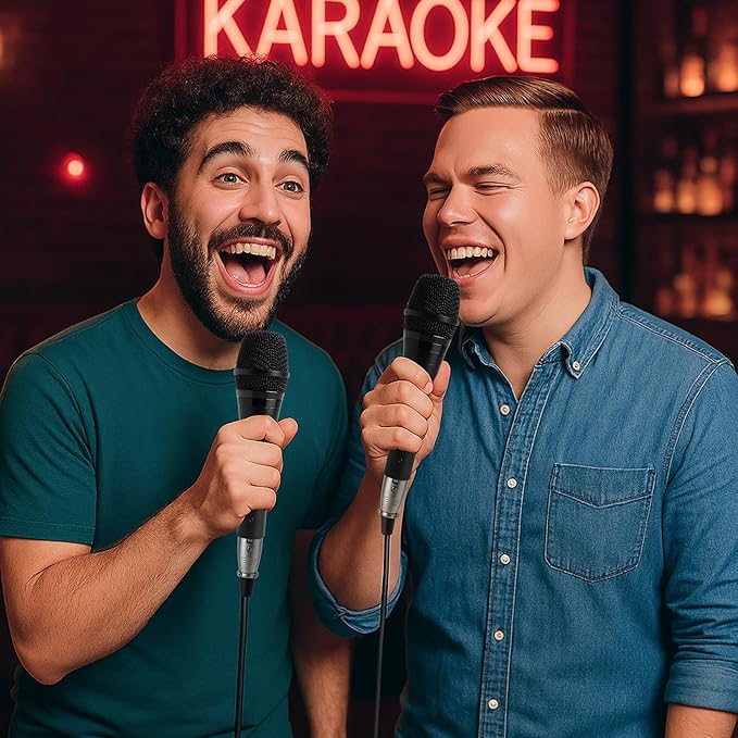 Bowens Dynamic Microphone 2-Pack – Wired Handheld XLR Mics with 15ft Cables, Professional Vocal Microphones for Singing, Karaoke, Podcasting, PA Systems, and Studio Recording Microfono