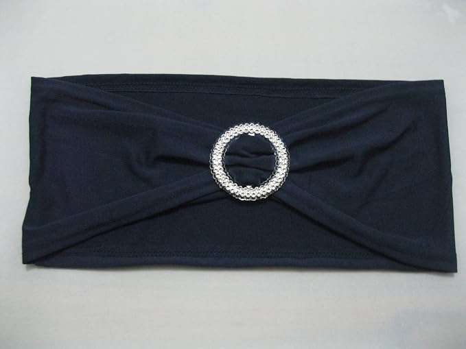 100PCS Navy Stretch Chair Sashes Bows Elastic Chair Bands with Buckle Slider Sashes Bows for Wedding Hotel Banquet Birthday Party Decorations (100PCS, Navy Blue) - Image 5