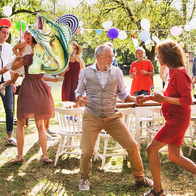 WERNNSAI Fish Piñata - Fishing Game Pinata Ocean Pinata Under the Sea for Boy Adult Party Decoration Summer Pool Party Game Supplies Favors with Bat Blindfold