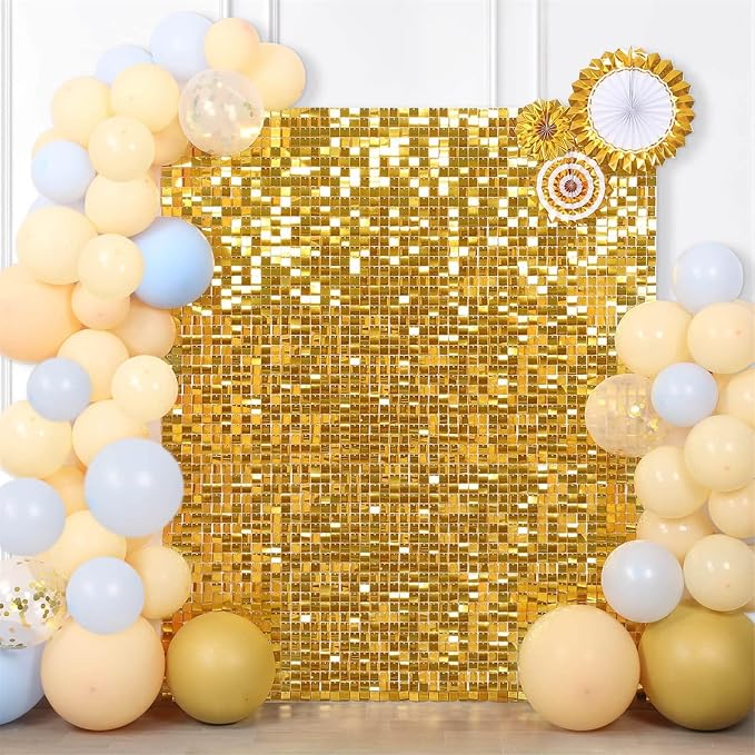 Gold Shimmer Wall Backdrops Sequin Panel Backdrop 36 Panels Birthday Wedding Background Decoration Wall - Image 2