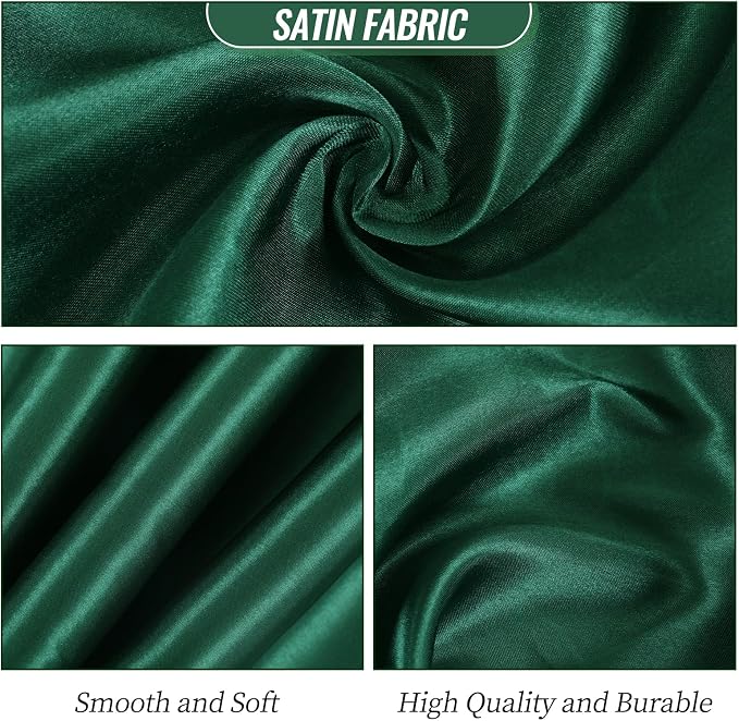 YMHPRIDE 60 PCS Emerald Green Satin Chair Sashes,Ties Bows Designed Chair Sashes for Wedding Party Baby Shower Banquet Restaurant Hotel Folding Chairs Decoration(Emerald Green,7x78 inch) - Image 5