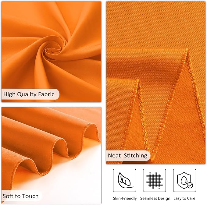 8 Pack Orange Tablecloth Rectangle 60 x 126 Inch for 8 Foot Table - Image 4