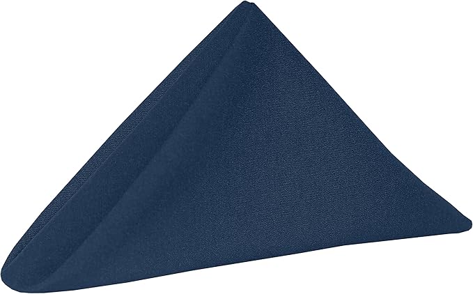 Ultimate Textile 17x17-Inch Cotton-Feel Cloth Napkins, Navy, Set of 120 | Bulk Case of 10 Dozen, Square, 100% Spun Polyester Fabric, MJS-Spun Construction, Cotton-Like Hand, Machine Washable, Blue by UltimateTextile