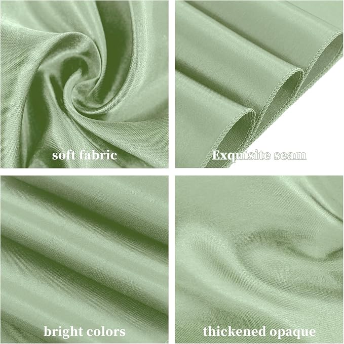 60 Pcs Sage Green Chair Sashes Satin Chair Bows Sashes for Party, Hotel, Wedding, Reception, Restaurant Event Decoration (7 x 108 inch) - Image 3