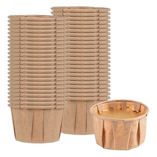 Restaurantware-Sustain 2 Ounce Portion Cups, 100 Disposable Condiment Cups - Compostable, Versatile, Kraft Paper Sample Food Cups, Stylish, For Serving Dips, Jams, Sauces, Nuts, And More - Image 2