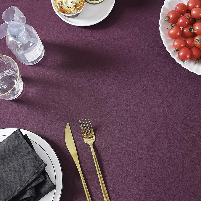 MDS Pack of 10 Square Tablecloth 70x70 Inch Polyester Wrinkle Resistant Washable Polyester Table Cloth for Kitchen Dining Buffet Parties, Picnic, Events, Weddings and Restaurants -Wine - Image 3