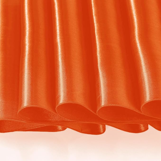 SI Pack of 10 Wedding 12 x 108 inch Satin Table Runner for Wedding, Decorations for Graduations, Engagements, Birthday Parties, Banquets, Runners fit Rectangle, Round Table - Orange - Image 7