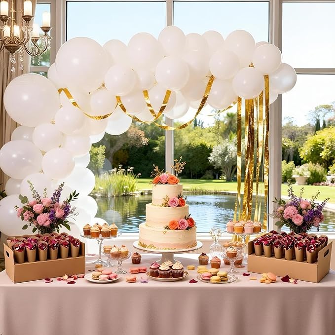 Wedding Confetti Cone Stand Box with Dried Rose Flowers(6 Litres), Includes 2 Biodegradable Cardboard Party Confetti Cone Holder of 24 Holes Each with 48 Cone Papers, Confetti Gift Box for Decoration