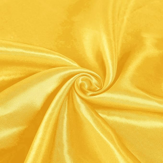 SI Pack of 10 Wedding 12 x 108 inch Satin Table Runner for Wedding, Decorations for Graduations, Engagements, Birthday Parties, Banquets, Runners fit Rectangle, Round Table - Yellow Gold - Image 6