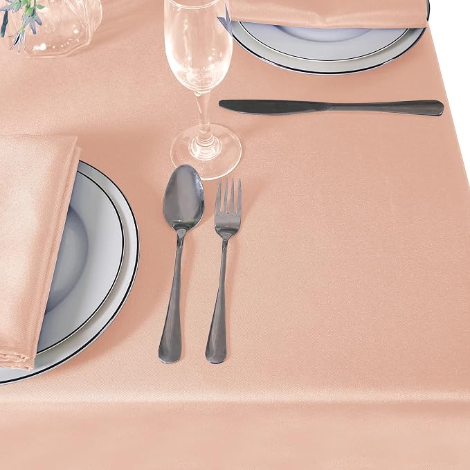 Cupuamon Square Tablecloth 90x90 inch Washable Polyester Fabric Table Cloth for Wedding Party Dining Banquet Decoration（90x90,Dusty Pink） - Image 7