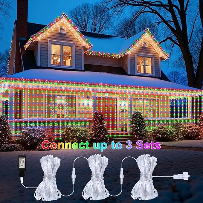 ZAIYW Curtain Lights 600 LED 20Ftx10Ft, Dual Color Changing Curtain Fairy Light Connectable with Timer Remote Waterproof for Bedroom Wedding Party Garden Outdoor Decor (Warm White & Multicolor)