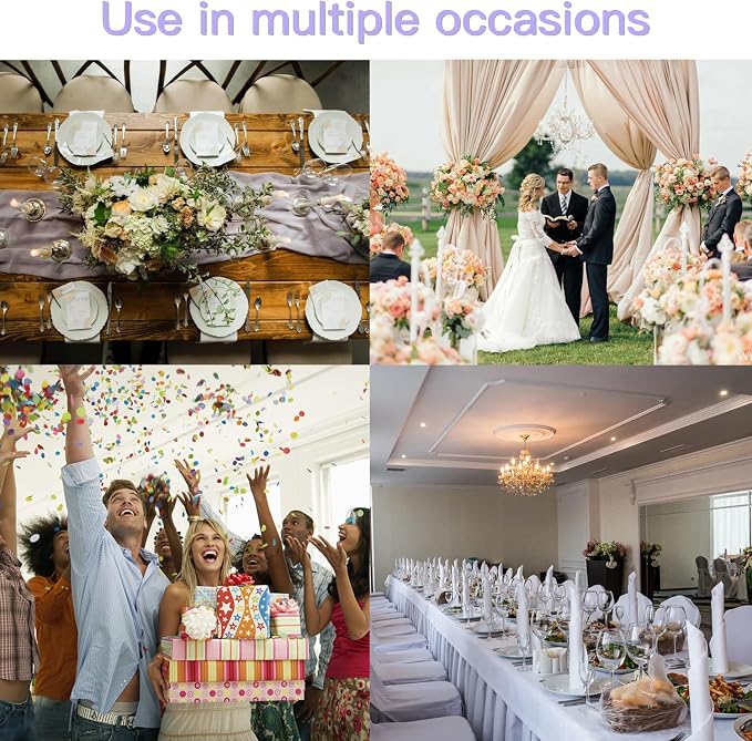 WJWHQ 100PCS Spandex Stretch Chair Sashes Bows Elastic Chair Cover Bands Ties with Buckle Slider for Wedding Party Reception Events Universal Ceremony Banquet Decorations(Light Purple) - Image 7