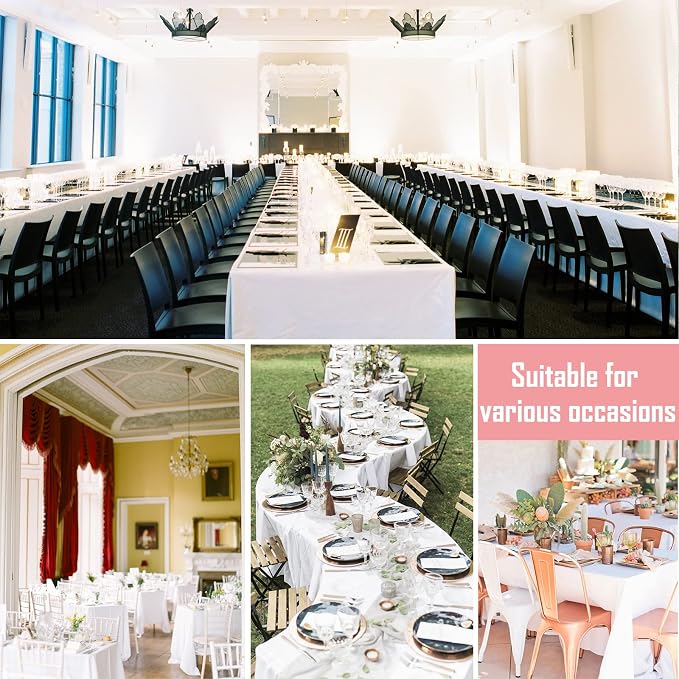 fani 8 Packs White Tablecloth - 90 x 132 Inch for 6Ft Tables | Washable Polyester Fabric, Stain Wrinkle Resistant Rectangle Table Cloth for Wedding Banquets Parties Buffet Dining - Image 7