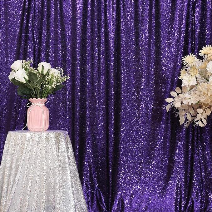 Eternal Beauty Purple 3mm Sequin Backdrop 20x10 Ft for Wedding - Image 4