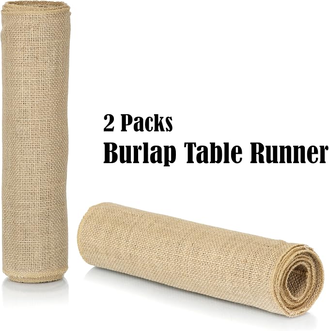 2 Pack Natural Burlap Table Runners (12 x 72 Inch) | Rustic Jute Table Runners for Wedding, Farmhouse, Thanksgiving, Coffee Table Decor Cover, Fall Décor & Parties - Image 7