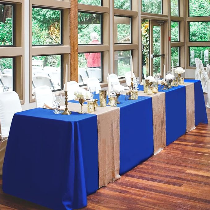 12 Pack Royal Blue Tablecloths for 8ft Tables-60 x 126 Inch | Polyester Table Cover, Stain and Wrinkle Resistant Washable Fabric Table Cloth, Perfect for Wedding Banquet Parties - Image 5