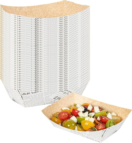Restaurantware Paper lb Newsprint Food Tray Boat, 50 Pack by Restaurantware
