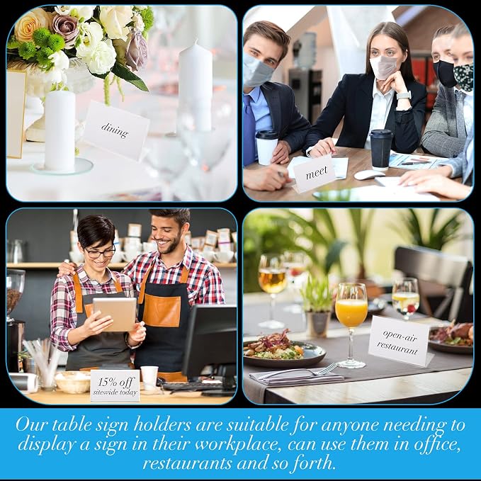 Vicenpal 3.5 x 2.5 Inches Small Acrylic Sign Holder for Office,100 Pcs - Image 7