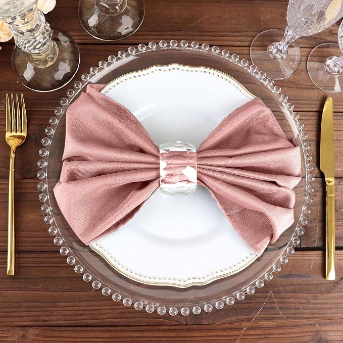 Efavormart Premium Cloth Napkins Set of 100, 20x20 Inch Dusty Rose Seamless Dinner Napkins, Washable Linen Table Napkin Cloth with Hemmed Edges for Weddings, Party and Banquet - Image 7