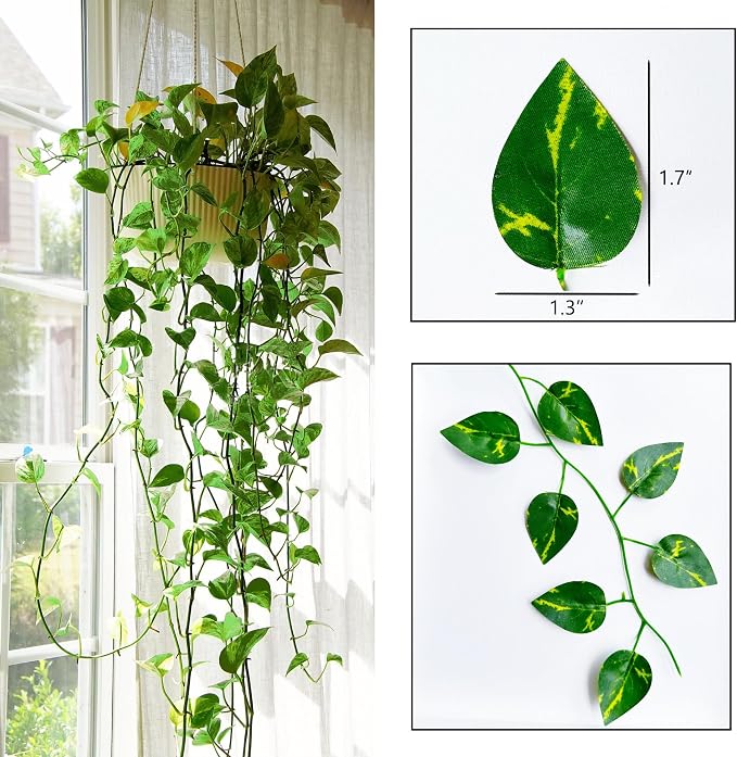 48 Pack 336 Feet Fake Greenery Hanging Garland, Artificial Ivy Leaf Plants, Vine Leaves, Flowers Foliage for Bedroom Garden Wall Decor - Image 3