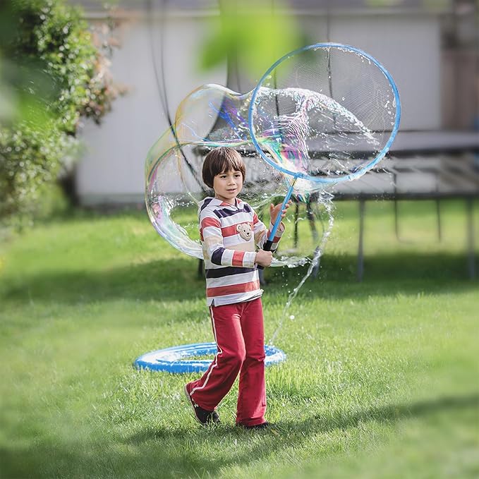 Kid in a Bubble Toy Giant Bubble Wand, Big Bubbles Maker Toy for Kids and Adults, Bubbles Hoop with Inflatable Dipping Pool Tray, Fun Outdoor Toys Playtime Activity Summer, Show Party Game