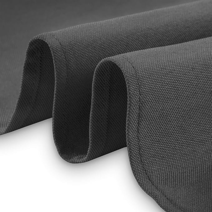 Lann's Linens 10 Pack 70 x 120 Inch Rectangular Tablecloth, Washable Polyester Fabric Table Cloth for Dining Tables, Restaurant, Weddings - Dark Gray - Image 3
