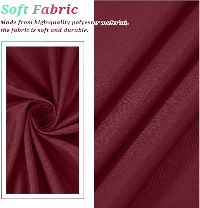 Teruntrue 12 Packs Burgundy Tablecloths 60x102 inch Rectangle Table Cloth for 6 Foot Rectangle Tables, Washable Polyester Fabric for Wedding Parties Banquet Holiday Dinner Table Decorative, Burgundy - Image 7