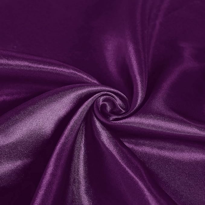 SI Pack of 10 Wedding 12 x 108 inch Satin Table Runner for Wedding, Decorations for Graduations, Engagements, Birthday Parties, Banquets, Runners fit Rectangle, Round Table - Eggplant - Image 6