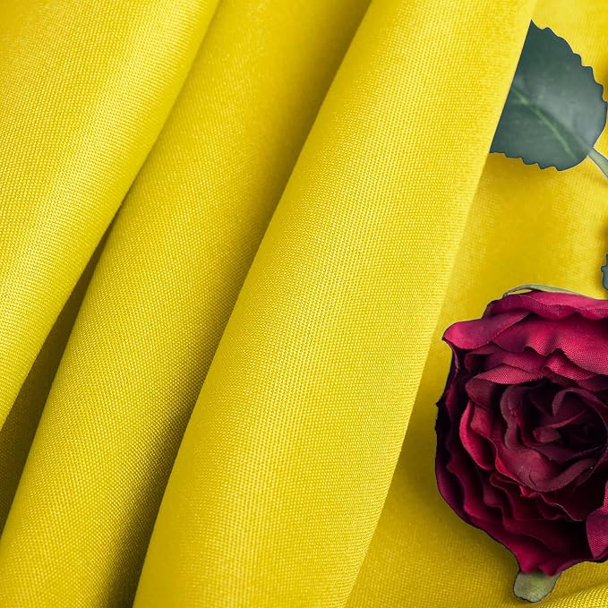 Ascoza 2pack 60x102 Inch Yellow Rectangular Tablecloth 6 Feet Table Cloth in Polyester Fabric for Wedding/Banquet/Restaurant/Parties - Image 2