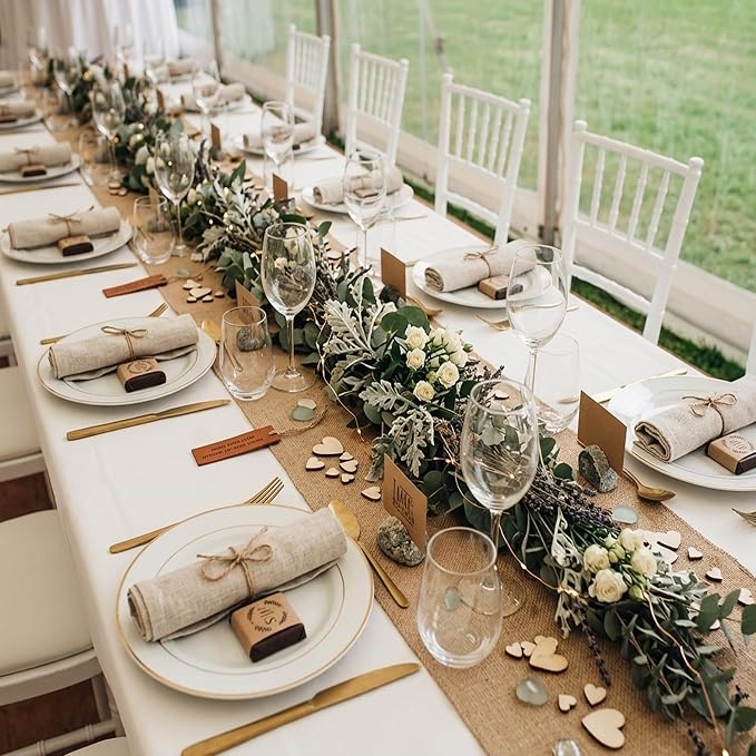 2 Pack Natural Burlap Table Runners (12 x 72 Inch) | Rustic Jute Table Runners for Wedding, Farmhouse, Thanksgiving, Coffee Table Decor Cover, Fall Décor & Parties - Image 5