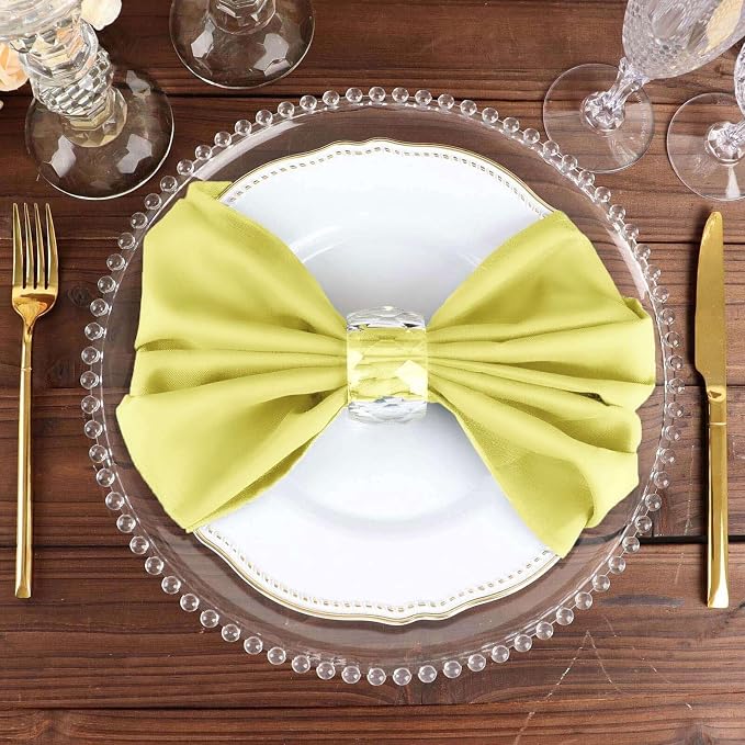 Tableclothsfactory Premium Pack of 100 Premium Yellow 20" x 20" Washable Polyester Napkins Great for Wedding Party Restaurant Dinner Parties for Party & Decorations - Image 6