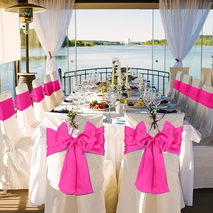 12 Pcs Hot Pink Satin Table Runners Bulk, 12 x 108 Inch | Runners for Table, Smooth Fabric Tablecloth, Wedding Banquet, Birthday Party, Fall Decorations, Halloween Christmas Party - Image 4