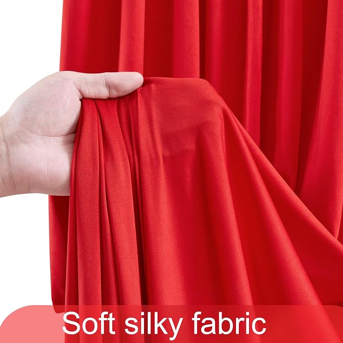 10ft x 7ft Red Backdrop Curtain for Parties Red Wrinkle Free Backdrop Drapes Panels for Wedding Baby Shower Birthday Photo Photography Christmas Polyester Fabric Background Decoration - Image 7