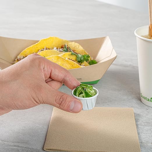 Restaurantware-Sustain 0.5 Ounce Portion Cups, 2000 Disposable Condiment Cups - Compostable, Versatile, White Paper Sample Food Cups, Stylish, For Serving Dips, Jams, Sauces, Nuts, And More - Image 5