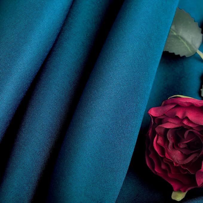 Ascoza 2pack 120 Inch Peacock Blue Round Tablecloth in Washable Polyester Fabric for Wedding/Banquet/Restaurant/Parties… - Image 2