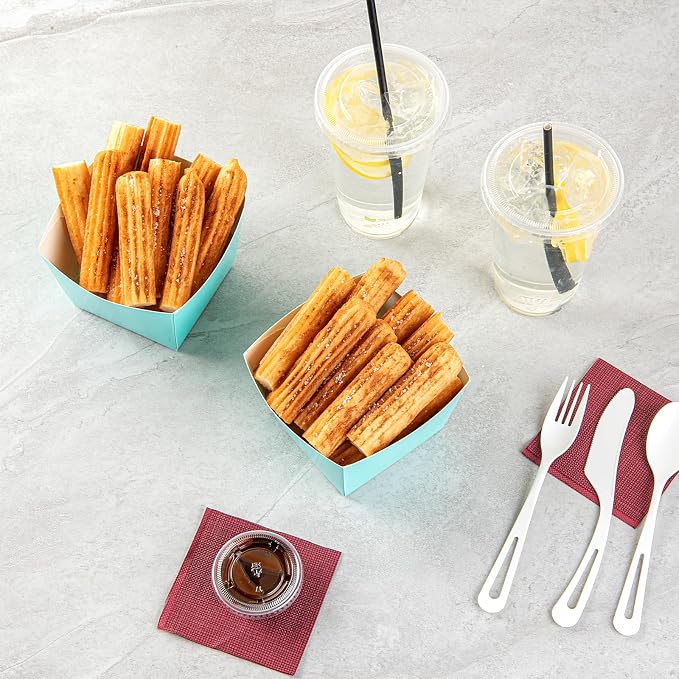 Restaurantware Square Turquoise Paper Snack Box, 200 Pack - Image 7
