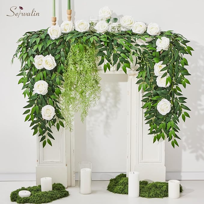 Serwalin 30Pcs Italian Ruscus Greenery Stems Artificial Greenery Leaves, 21.6'' Fake Plants Vines Hanging Garland for Wedding Arch Bouquet Table Centerpieces Home Decor (Pack of 2) - Image 3