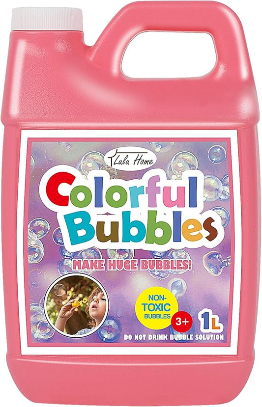 Lulu Home Concentrated Bubble Solution, 1 L/ 33.8 OZ Refill for Bubble Machines, Giant Wands, and Blowers - Up to 2.5 Gallons for Kids' Birthday Parties